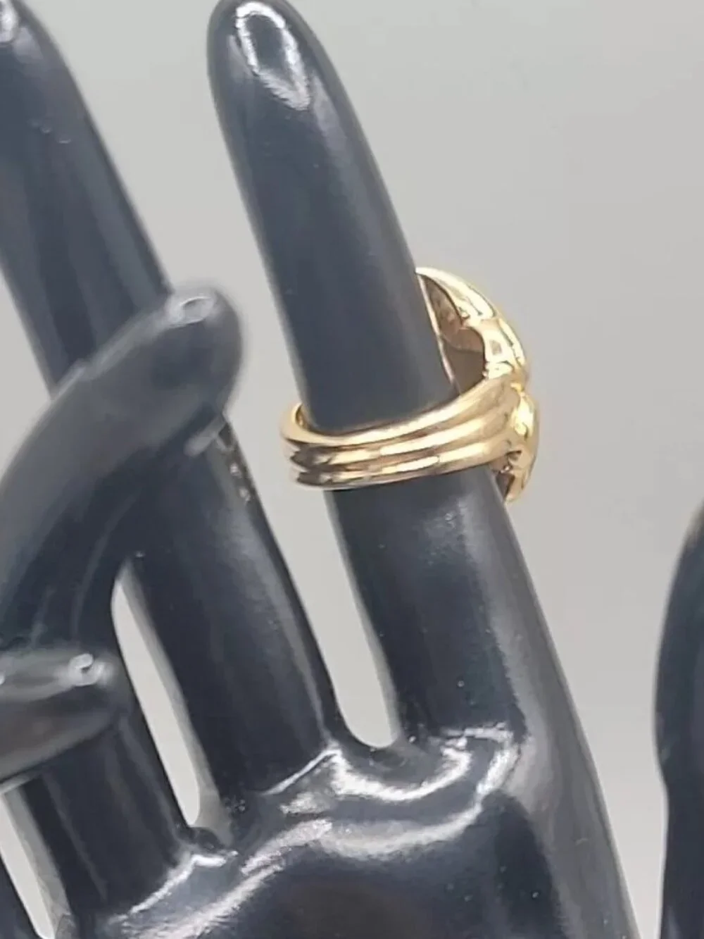 VTG Signed JOMAZ Tiger's Eye Statement Ring Gold Tone Cocktail Cabochon 5.5 RARE